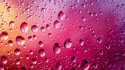 Glass Surface: Transparent Image Showing Realistic Raindrops, Clear View
