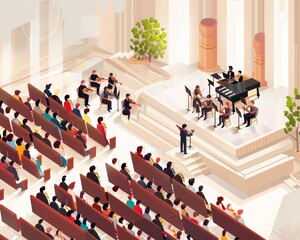 Obraz premium Isometric concert hall
