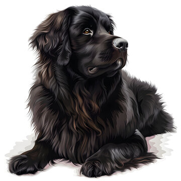 recommend clip art: Clipart illustration of a newfoundland dog breed on a white background. Suitable for crafting and digital design projects.[A-0004]
