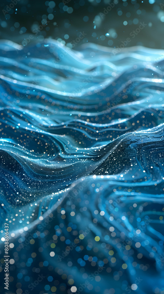 Poster digital abstract landscape: valley of data streams - photo realistic concept on adobe stock