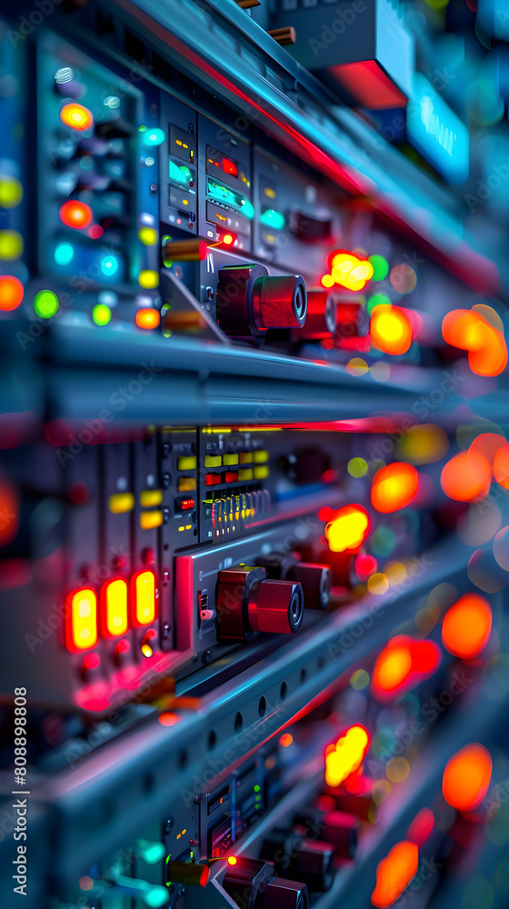 Poster advanced photo realistic image of electrical engineer programming plcs for efficient automation of m