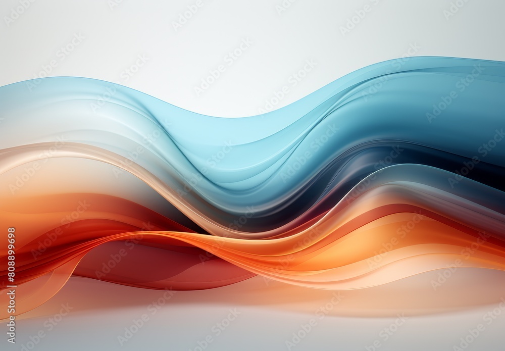Poster vibrant and elegant abstract colorful wave design with smooth gradient blue and orange color transit