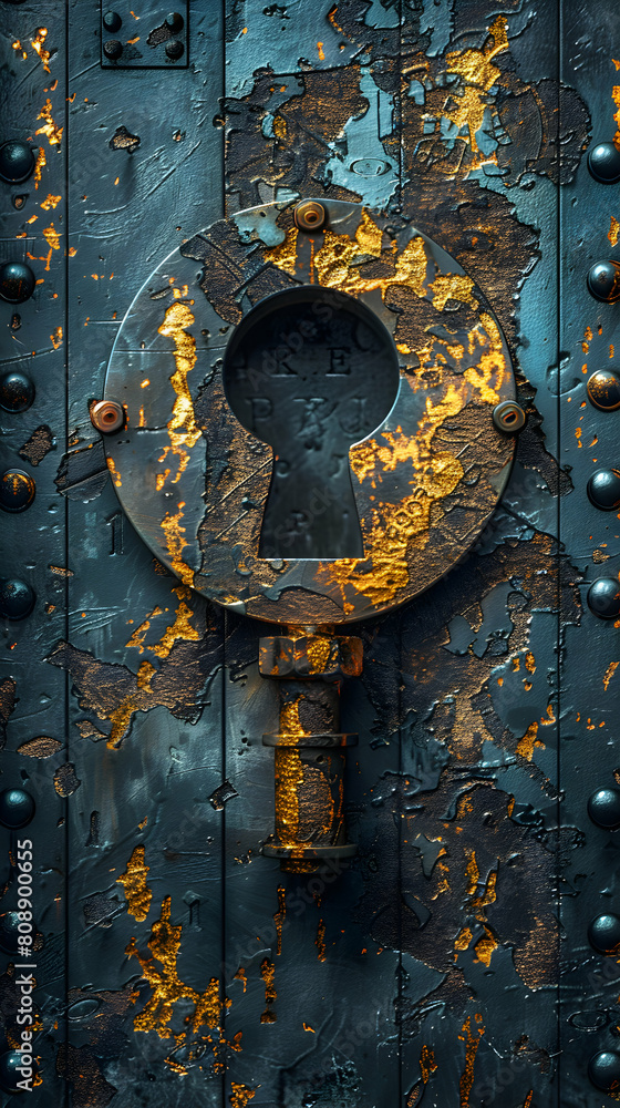Poster abstract digital enigma emblem representing art of secure communication in photo realistic style - c