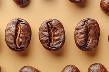 Fototapeta premium Coffee grains background. Coffee bean
