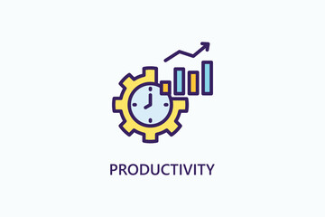 Productivity Vector Icon Or Logo Illustration - obrazy, fototapety, plakaty