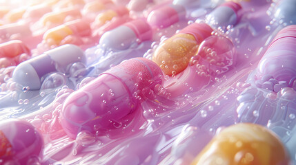 Close-up image of a bunch of colorful, glossy jelly beans with a pearl-like sheen.