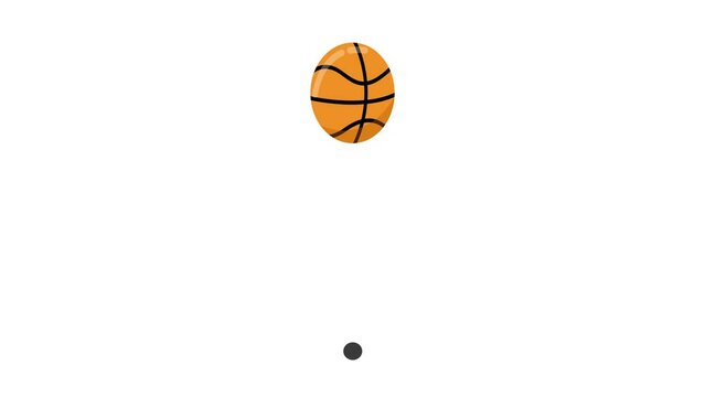 bouncing basket ball looping cartoon animation 
