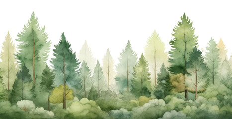 Fototapeta premium PNG Watercolor forest background backgrounds landscape outdoors.