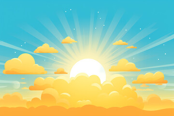 Sunshine flat design front view summer theme animation Analogous Color Scheme