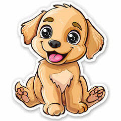 Obraz premium Cute dog cartoon on a White Canvas Sticker,vector image