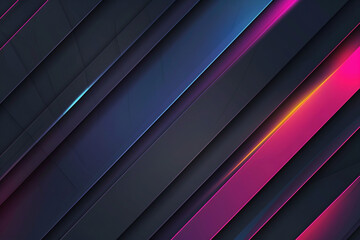 Obraz premium Modern abstract background, dark gradient with neon pink light and neon blue color in the upper right corner