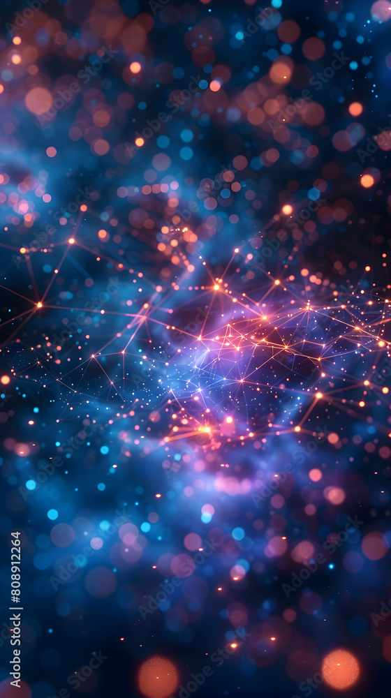Poster node nebula: digital abstract cosmos with photo realistic network nodes
