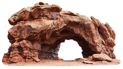 Big empty red rock cave with entrance clip art
