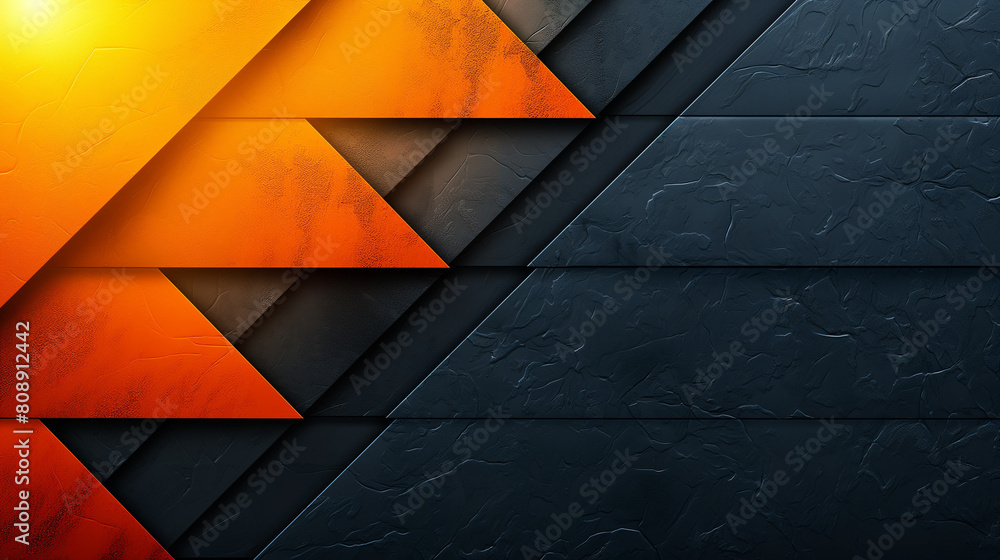 Poster abstract arrows light effect on dark background. dynamic geometric overlapping motion. futuristic te