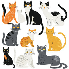 Collection of Cute Cats Clipart