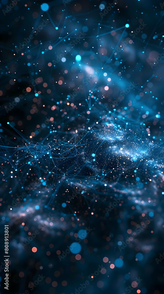 Poster photo realistic plexus constellation representing a digital universe