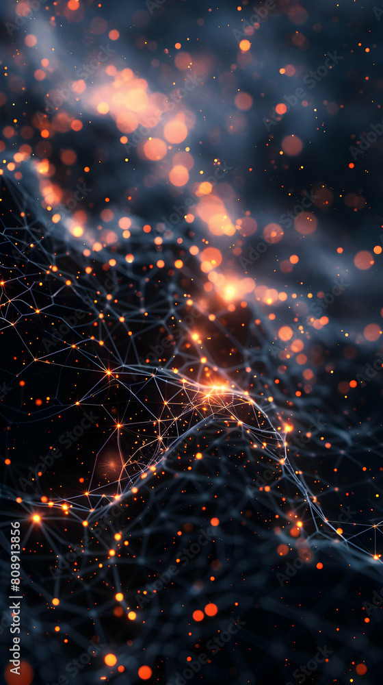 Poster abstract plexus constellation: a photorealistic representation of a digital universe