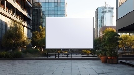 A clean and clear mockup of an empty billboard on the side of a building, offering a prime location for creative advertising campaigns