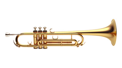 Fototapeta premium PNG Trumpet horn gold white background. AI generated Image by rawpixel.