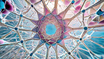 nanomaterials under the microscope, with detailed view of their intricate structure,