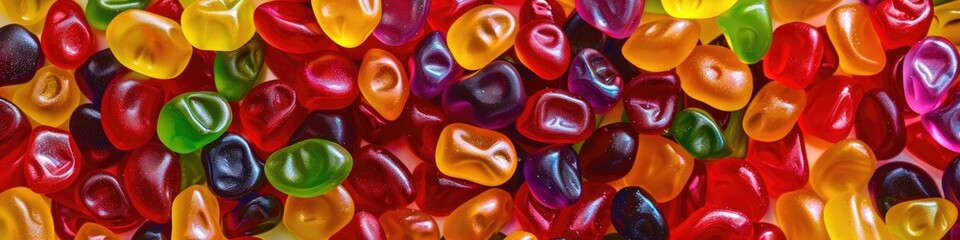 Colorful Sugar-Coated Jelly Candy Assortment Close-Up