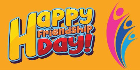 Happy Friendship Day Banner, With   Yellow Background.