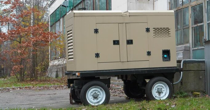 Source of electric energy. Mobile trailer type power station is an independent, complete power generation device and system. Mobile trailer diesel powered generator with four wheels