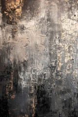 Obraz premium Abstract background, modern, minimalist painting consisting of brush strokes grey and black colors. A vertical poster for the wall. Aged concrete texture.