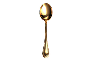 Golden spoon Isolated on transparent background