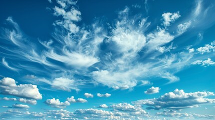Cumulus clouds on a beautiful Blue Sky
