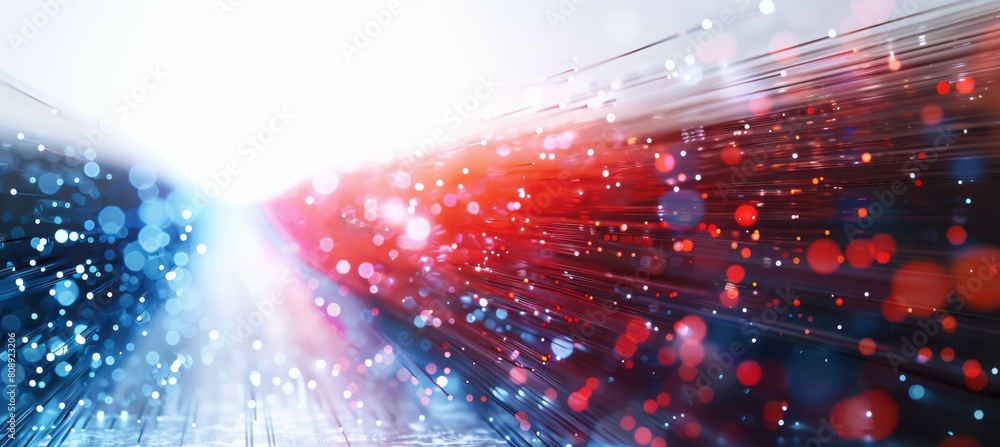 Aufkleber digital cyberspace technology background. blue and red colors. generative ai technology.