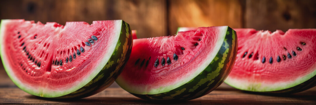 Sweet and delicious watermelon on a sunny day. juicy watermelon. watermelon deno