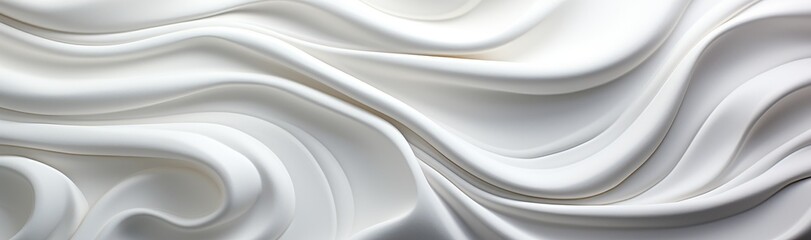 Elegant and modern abstract background featuring flowing white waves with smooth curves, creating a sense of serenity and minimalist design perfect for various creative projects