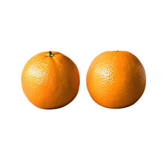 Two Orange fruit isolated on transparent background. Realistic vector illustration for your design