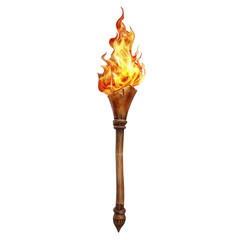 Torch element_hyperrealistic_hyper detailed_isolated on transparent background