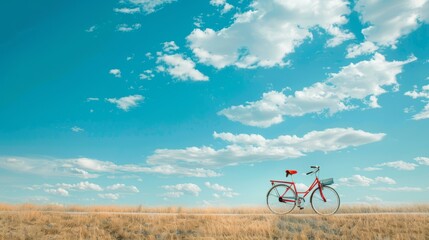 Fototapeta premium bicycle , horizon, with copy space. world bicycle day