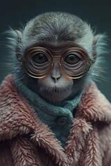 A pop artinspired series of urban animals posing in humanlike street fashion attitudes