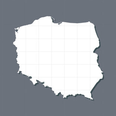 Vector map Poland, template Europe outline country