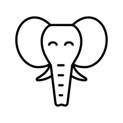 elephant face icon vector in trendy style