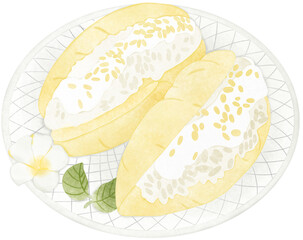 Durian and Sticky rice