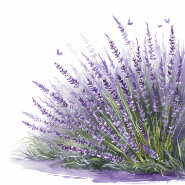 lavender flowers on white background