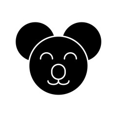 koala face solid icon vector in trendy style