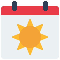 Summer Season Calendar Icon