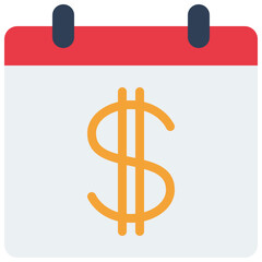 Dollar Money Calendar Icon