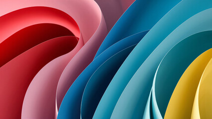 Abstract images for using background for computer screen with light red, light blue and light yellow colors and curves