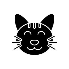 cat face solid icon vector in trendy style