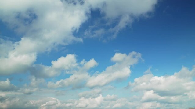 Beautiful white clouds and blue sky timelapse