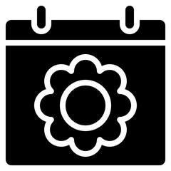 Flower On Calendar Icon