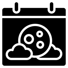 Moon And Clouds Calendar Icon
