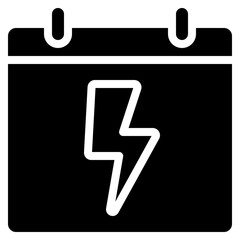 Lightning Bolt Calendar Icon